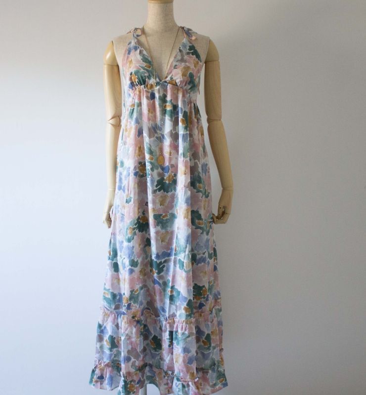 paris Cami robe avec ruban d'épaule en imprimé floral pastel