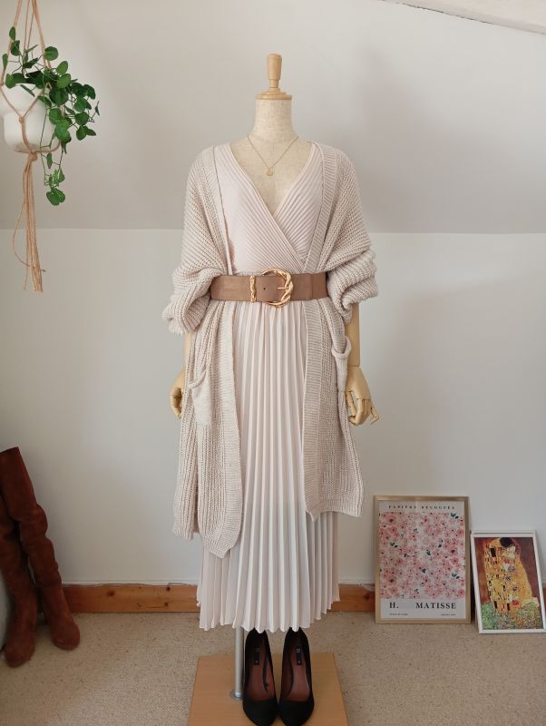 Fabriqué en Italie Robe longue plissée en mousseline