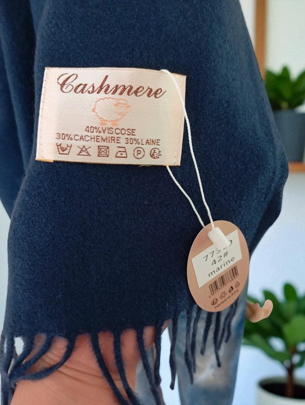 Étiquette étole cachemire Paris Dressing - Label qualité écharpe femme luxe 