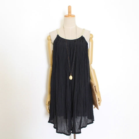 Robe légère en gaze avec nuances A-line (noir)