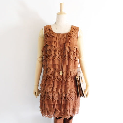 Deby Debo Embroidered Lace Ruffle Dress