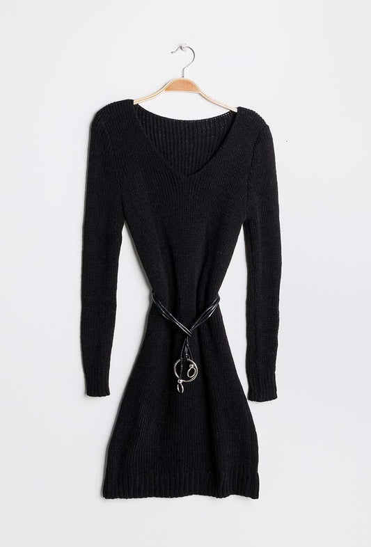 MADE IN ITALY Ceinture Robe Tricotée Simple