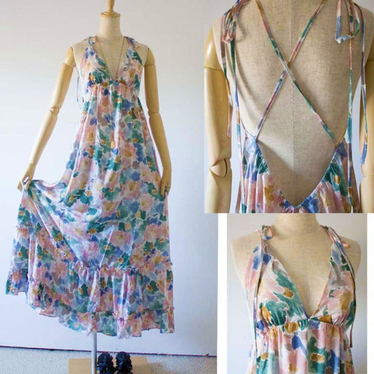 paris Cami robe avec ruban d'épaule en imprimé floral pastel