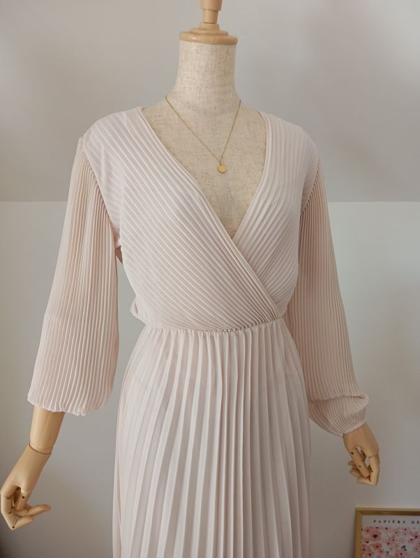 Fabriqué en Italie Robe longue plissée en mousseline