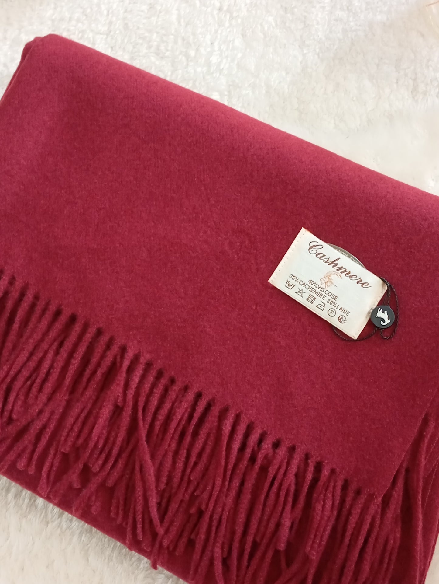 Écharpe en cachemire bordeaux douce et non irritante femme – Paris Dressing
