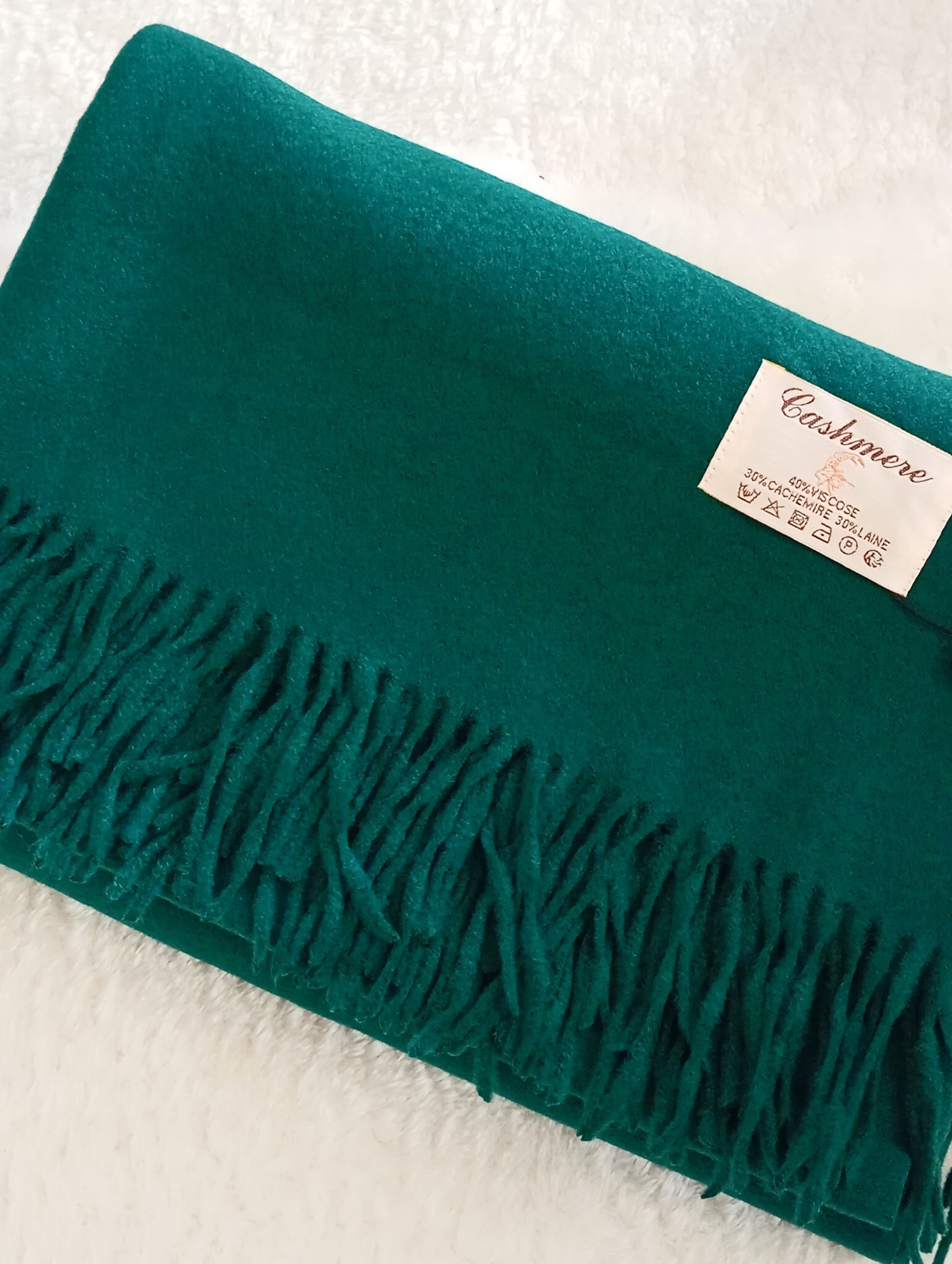 echarpe cachemire cadeaux vert bouteille cadeau Noël unisex – Paris Dressing