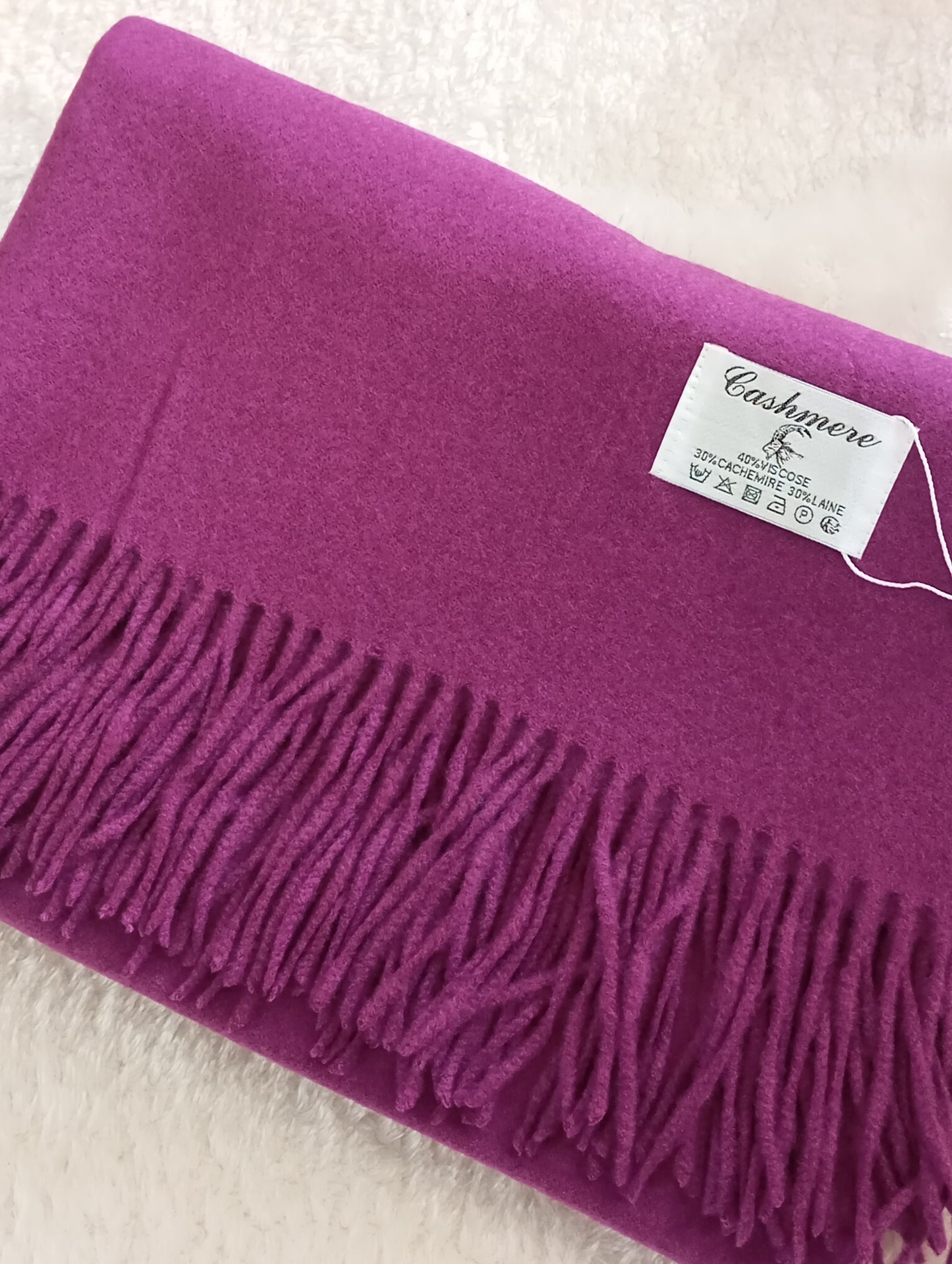 Écharpe en cachemire violette unisex – Paris Dressing