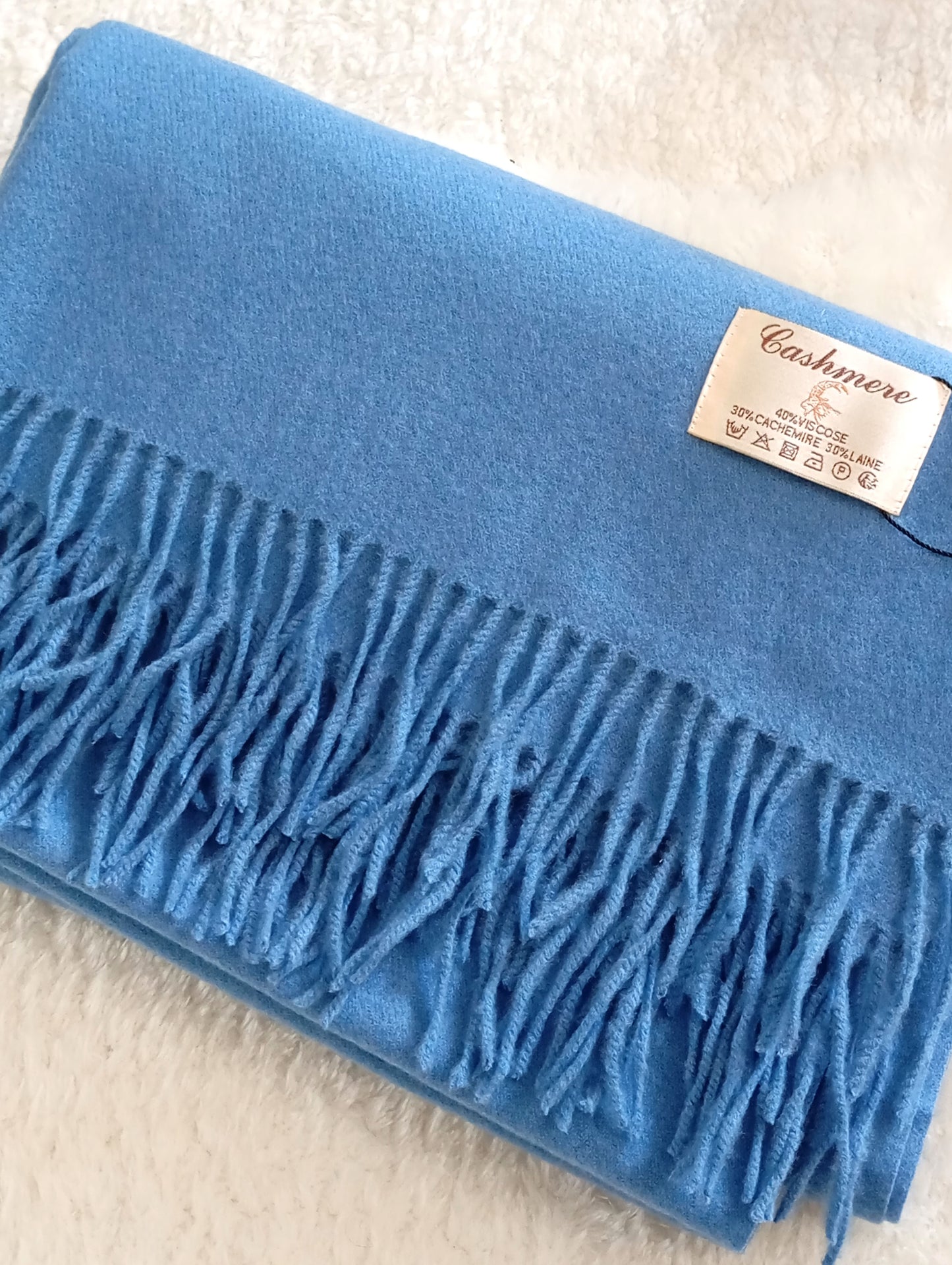 Écharpe en cachemire ciel foncé unisex – Paris Dressing