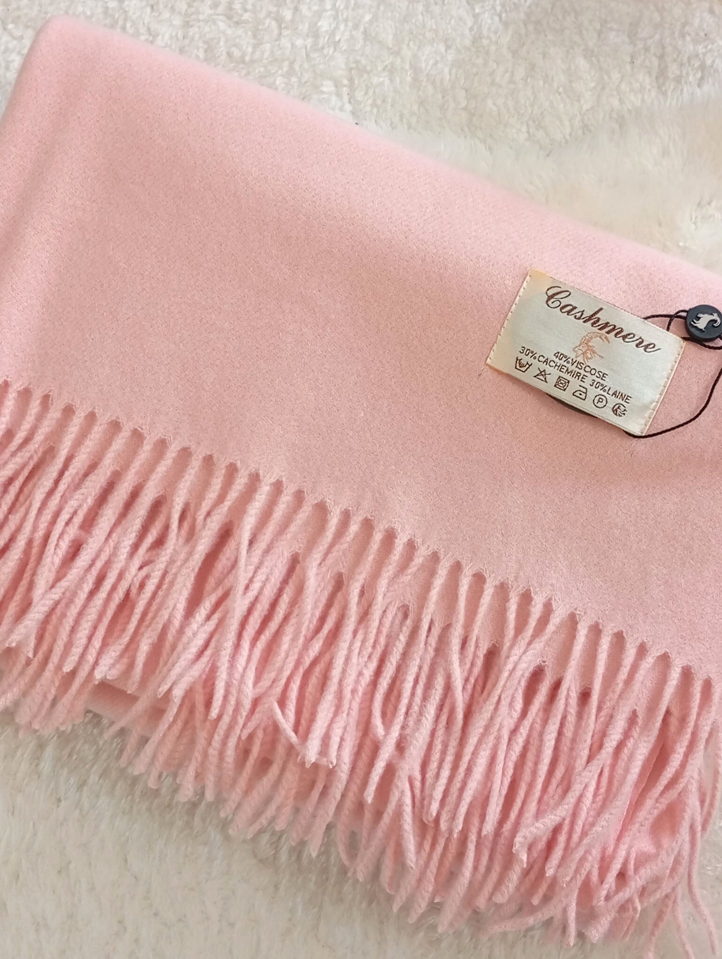 Écharpe en cachemire rose blush pas cher femme – Paris Dressing