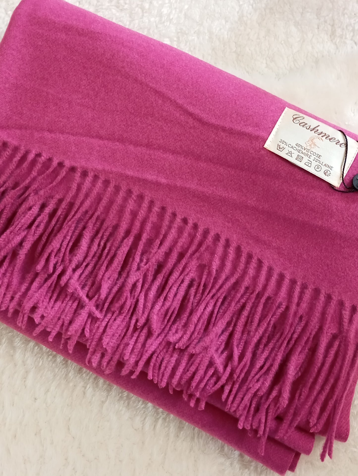 Écharpe en cachemire fushia douce et non irritante femme – Paris Dressing