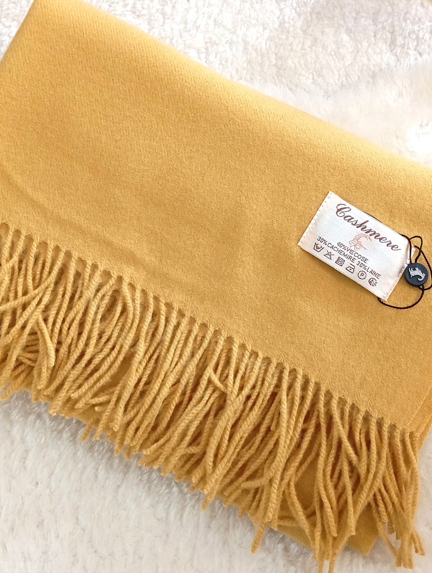 Écharpe en cachemire jaune unisex – Paris Dressing