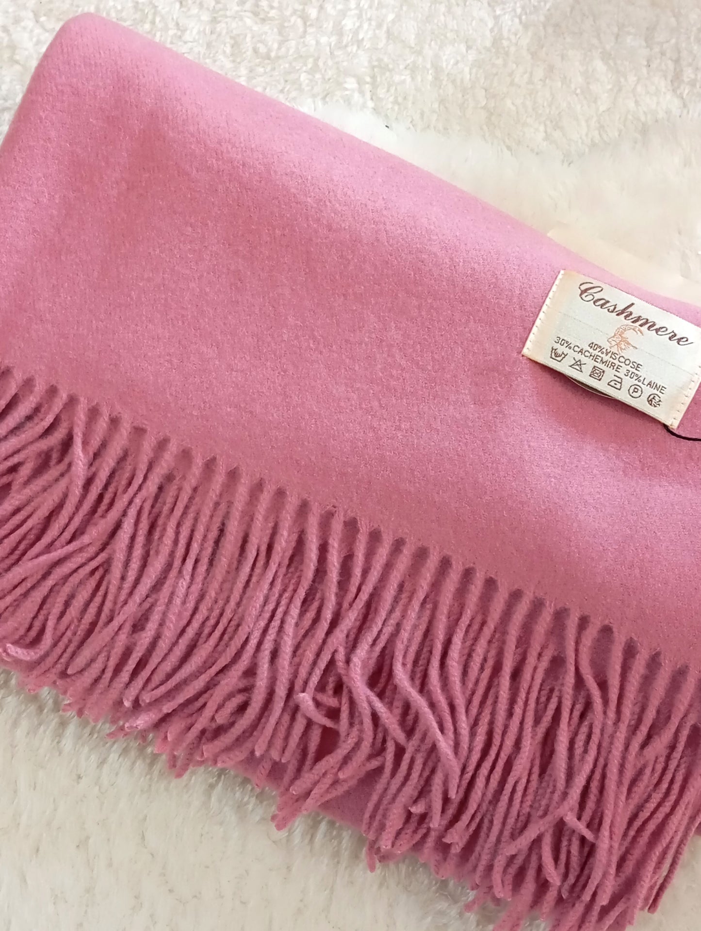 Écharpe en cachemire vieux rose pas cher femme – Paris Dressing