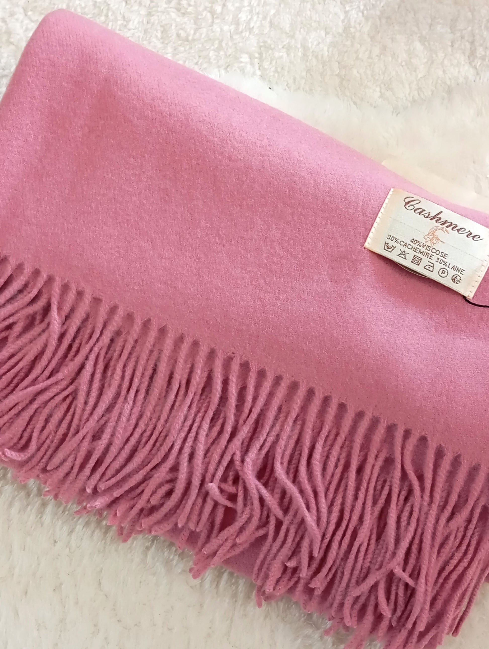 Écharpe en cachemire vieux rose pas cher femme – Paris Dressing