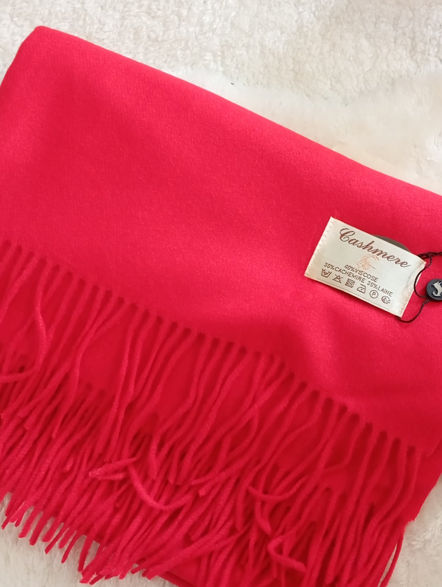 Écharpe en cachemire rouge cadeau Noël femme – Paris Dressing