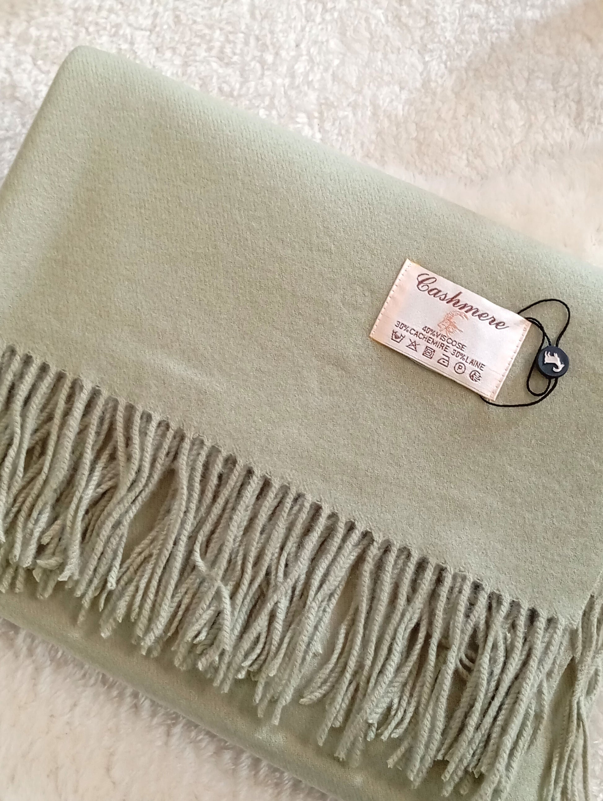 Écharpe en cachemire vert clair pas cher femme – Paris Dressing
