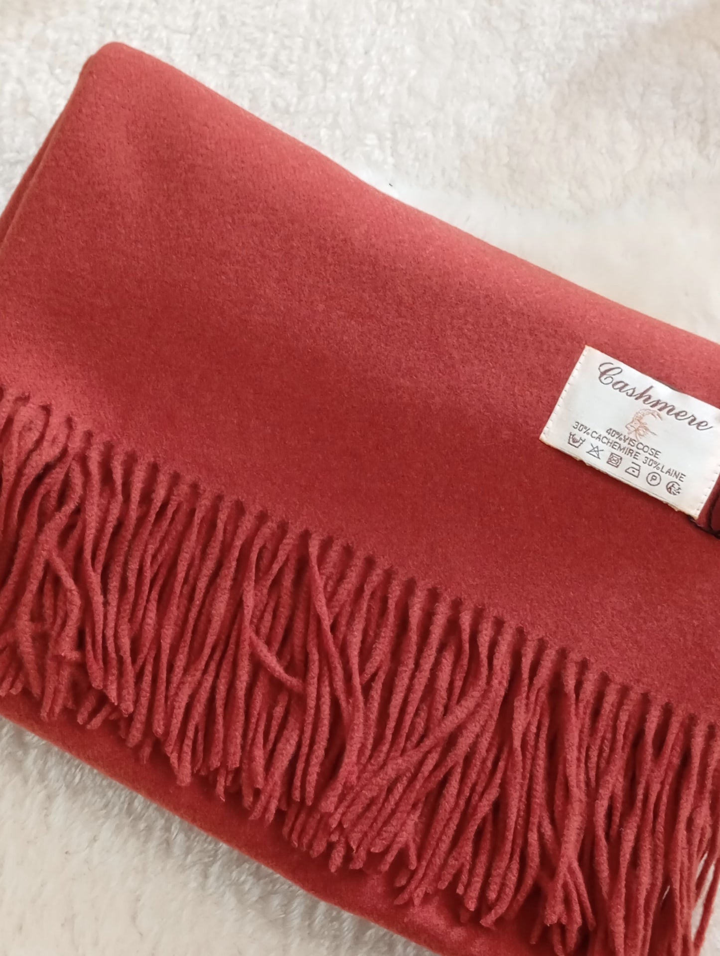 Écharpe en cachemire rouille pas cher femme – Paris Dressing