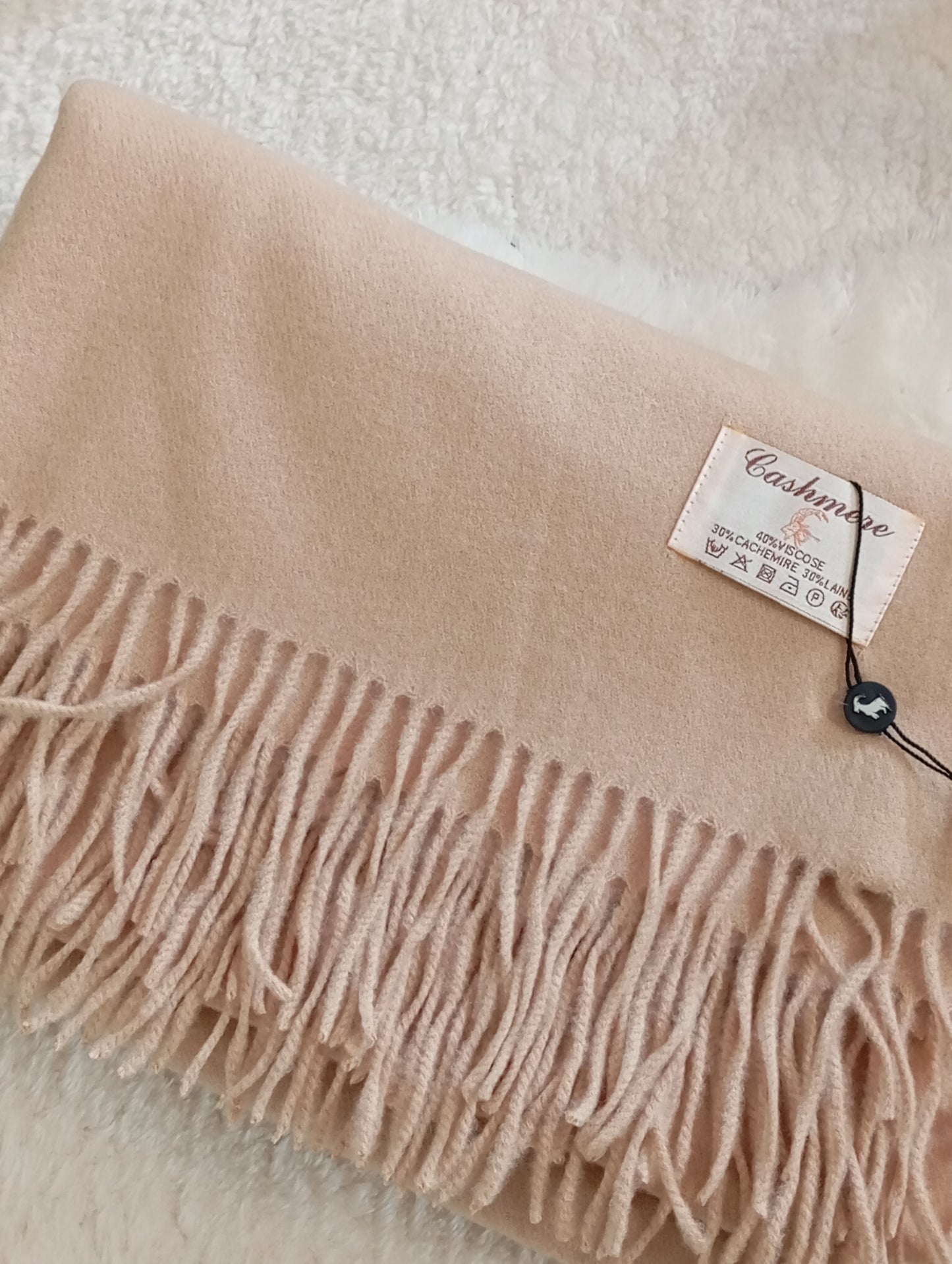 Écharpe en cachemire beige clair cadeau Noël femme – Paris Dressing