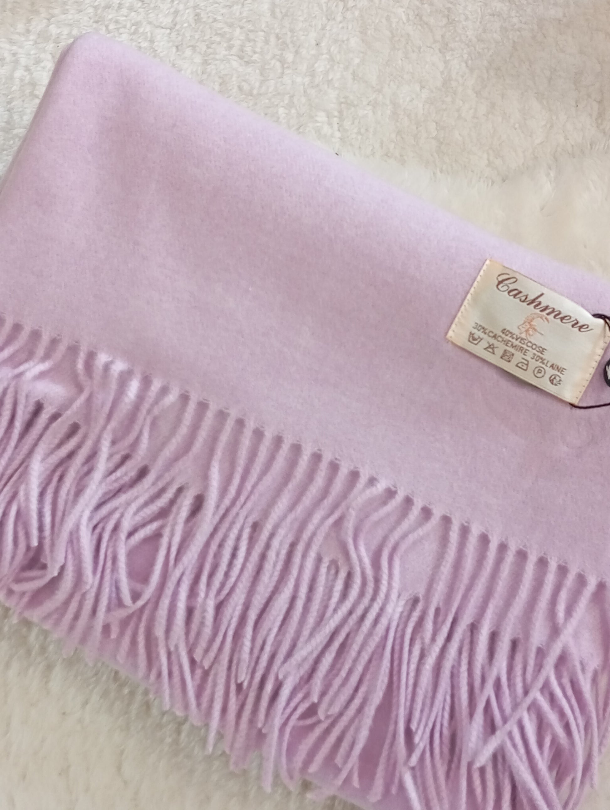 Écharpe en cachemire lila douce et non irritante femme – Paris Dressing