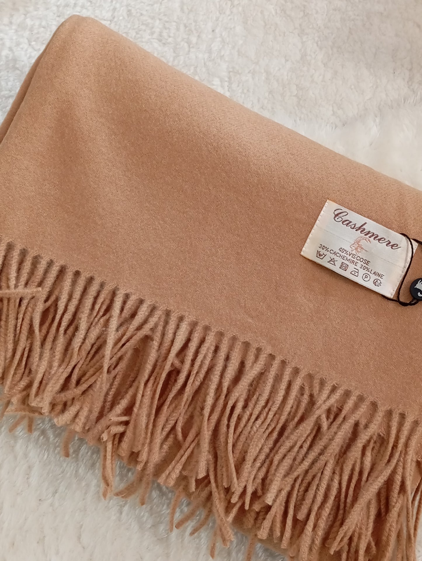 Écharpe en cachemire camel douce et non irritante femme – Paris Dressing