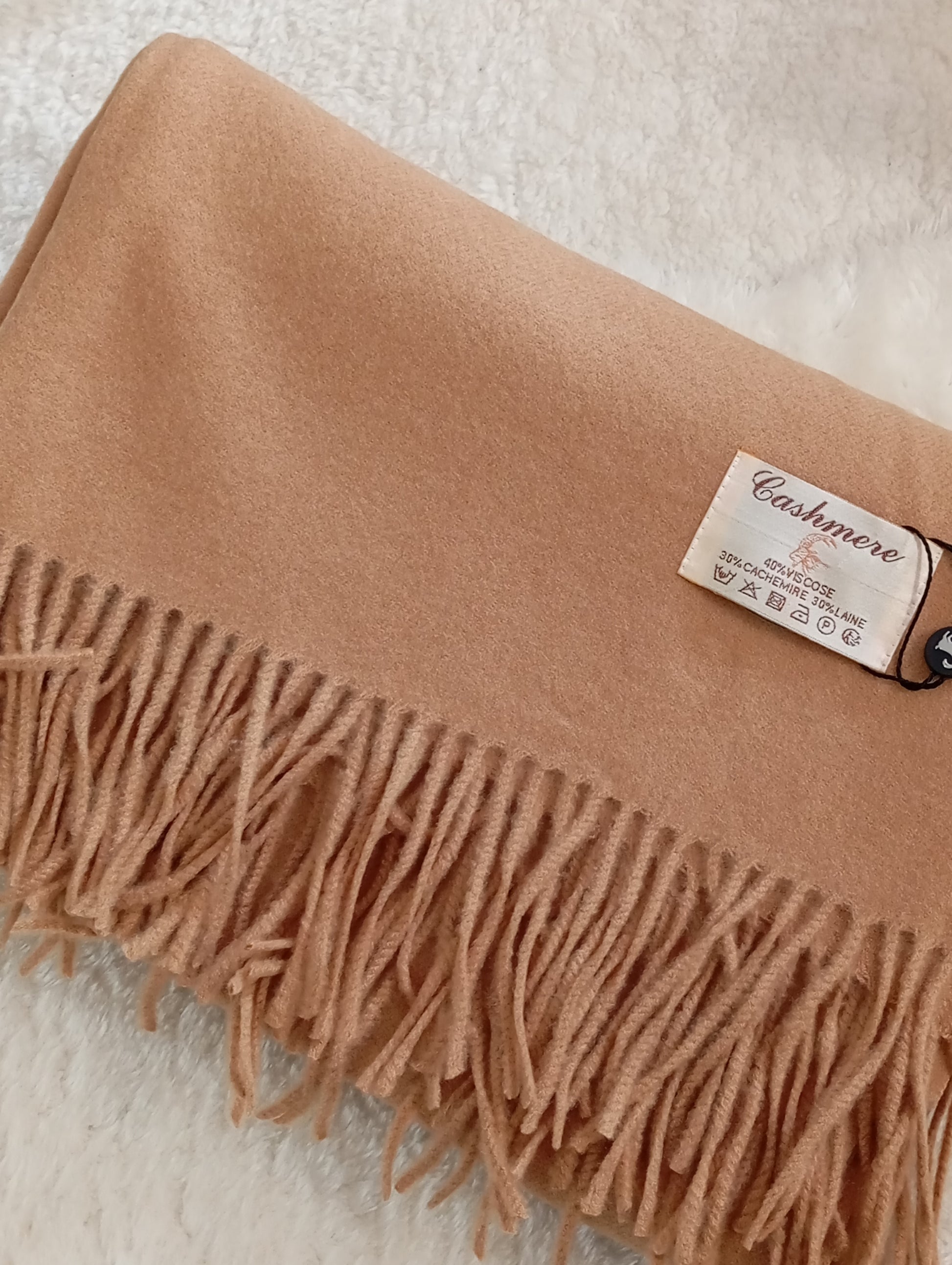 Écharpe en cachemire camel douce et non irritante femme – Paris Dressing