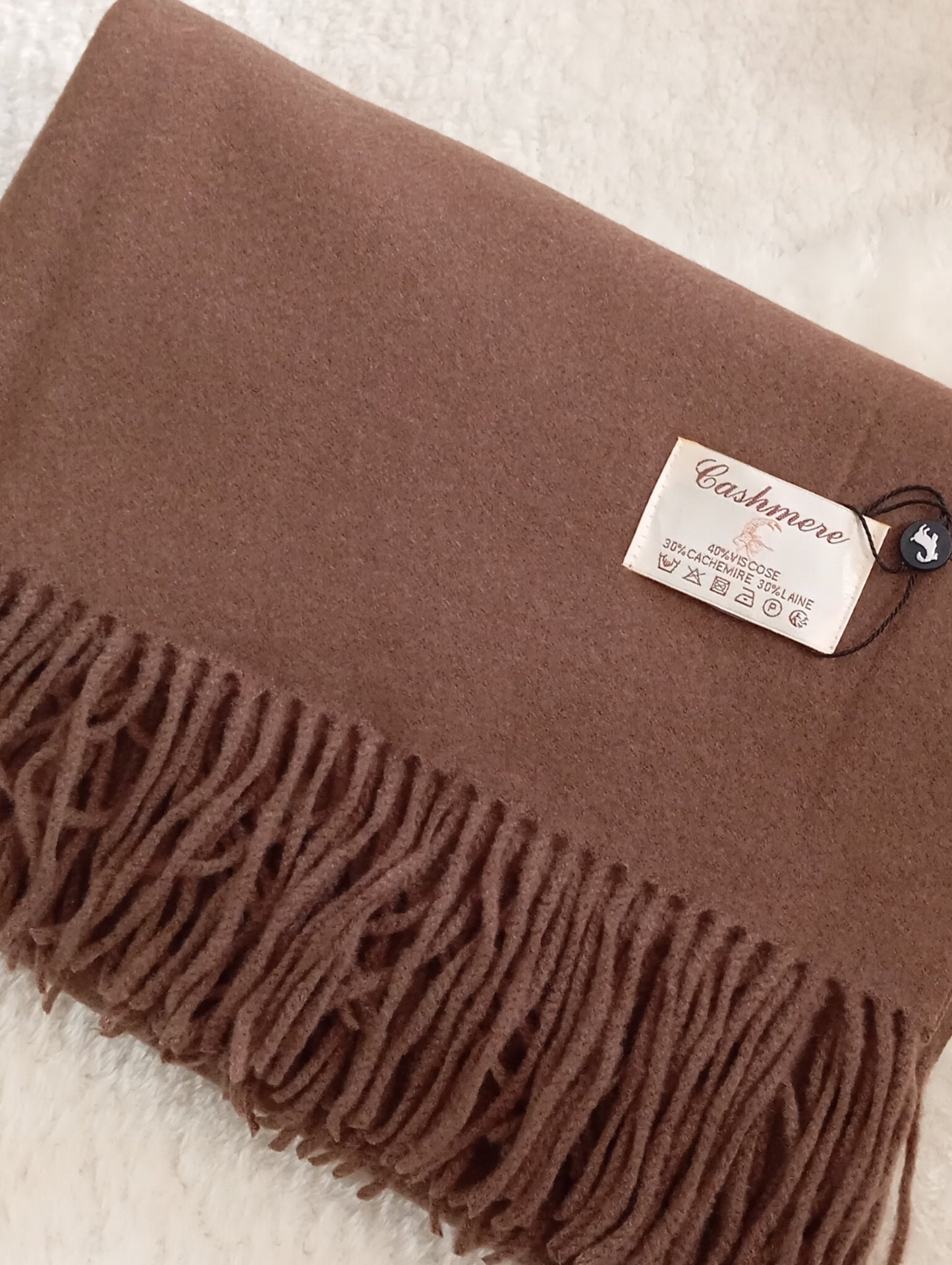 Écharpe en cachemire choco clair cadeau Noël – Paris Dressing