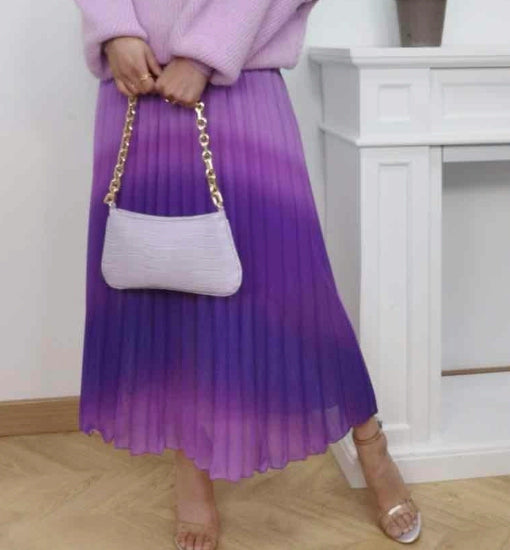 *Fabriqué en Italie* Jupe plissée transparente de couleur dégradée