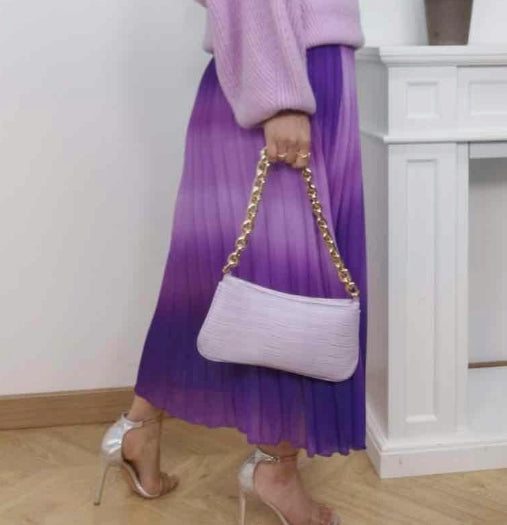 *Fabriqué en Italie* Jupe plissée transparente de couleur dégradée