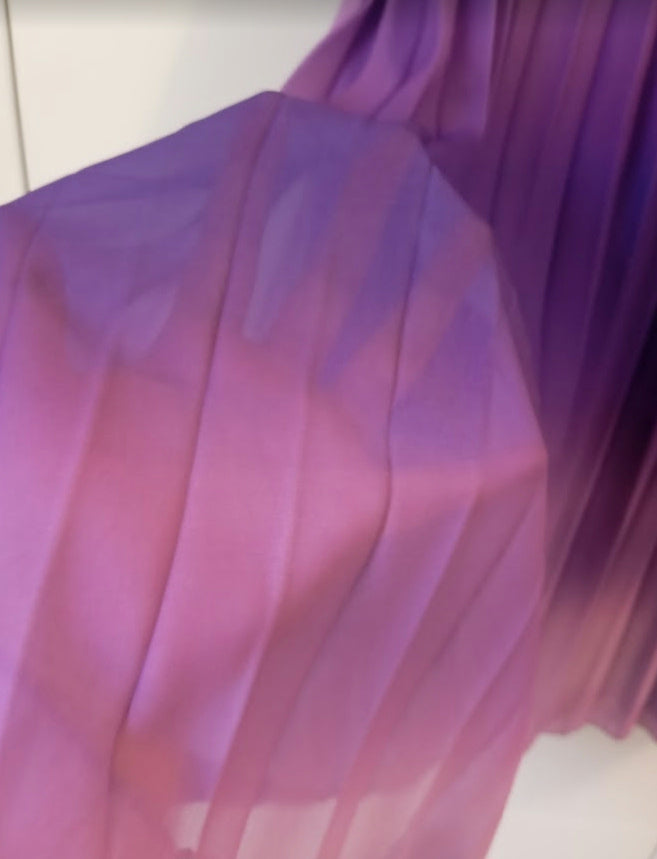 *Fabriqué en Italie* Jupe plissée transparente de couleur dégradée