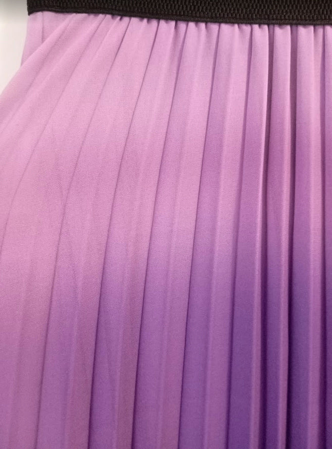 *Fabriqué en Italie* Jupe plissée transparente de couleur dégradée