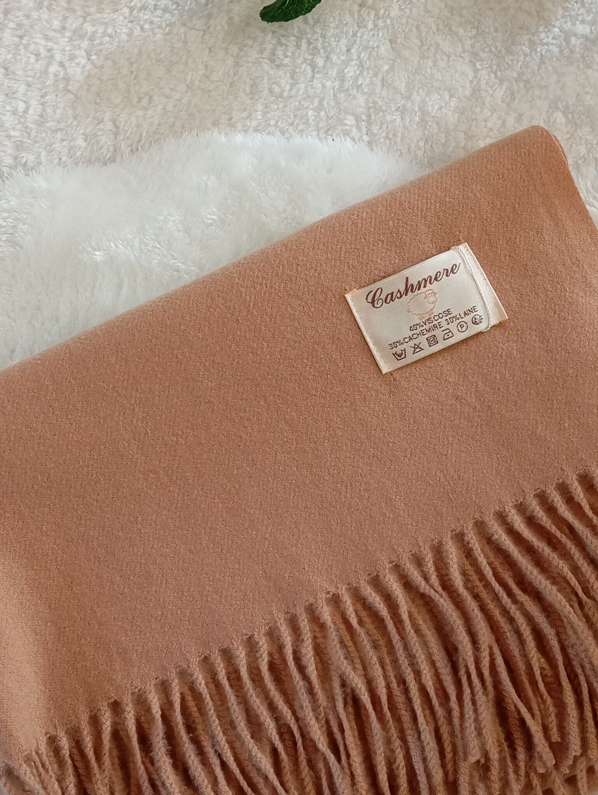 Étole cachemire camel No.5 Paris Dressing - Écharpe femme chic couleur tendance