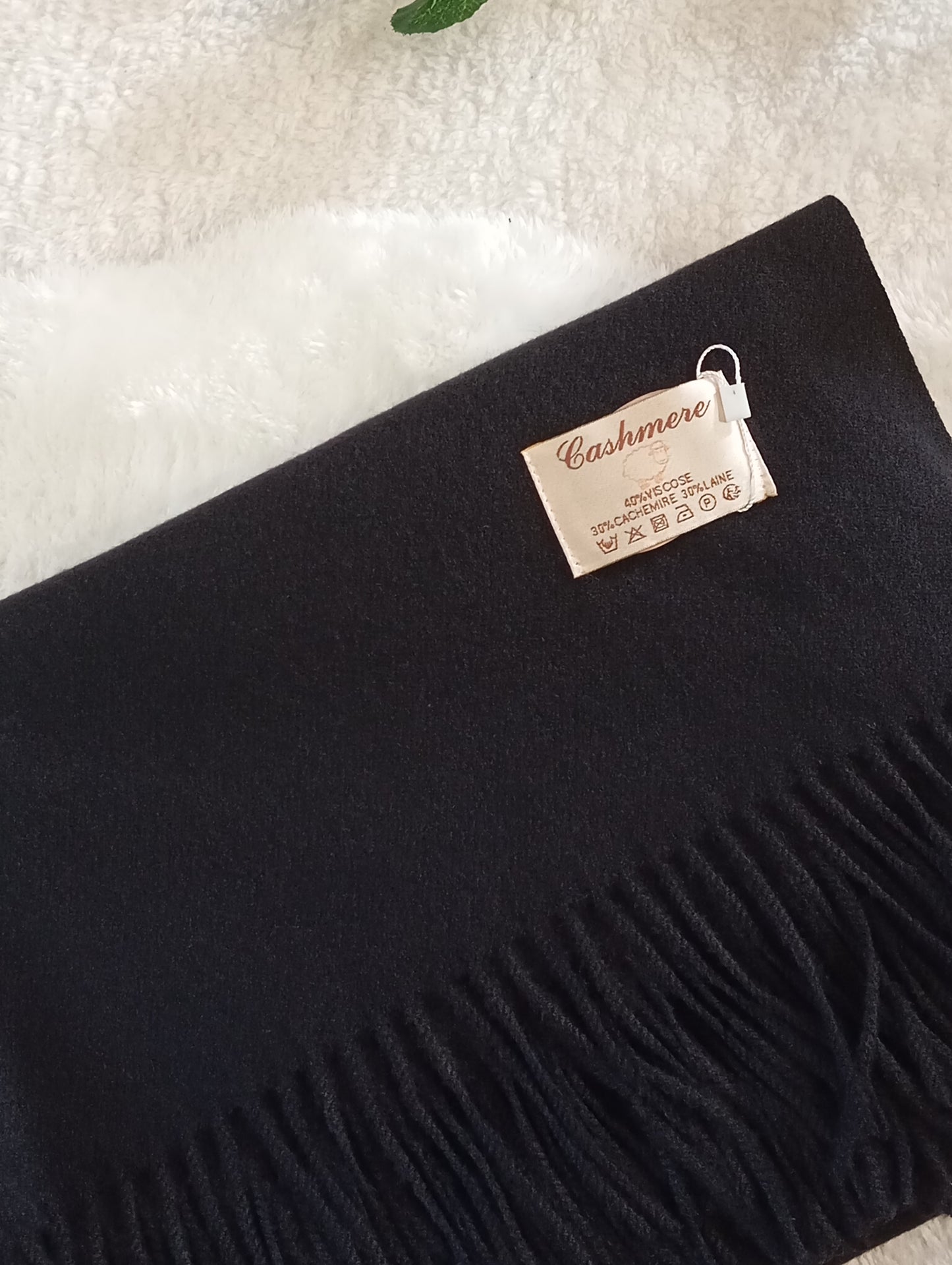 Étole cachemire noir No.9 Paris Dressing - Écharpe femme classique élégante