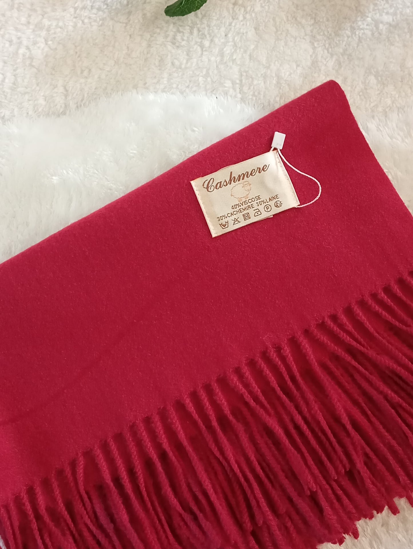 Étole cachemire bordeaux No.12 Paris Dressing - Écharpe femme rouge foncé chic
