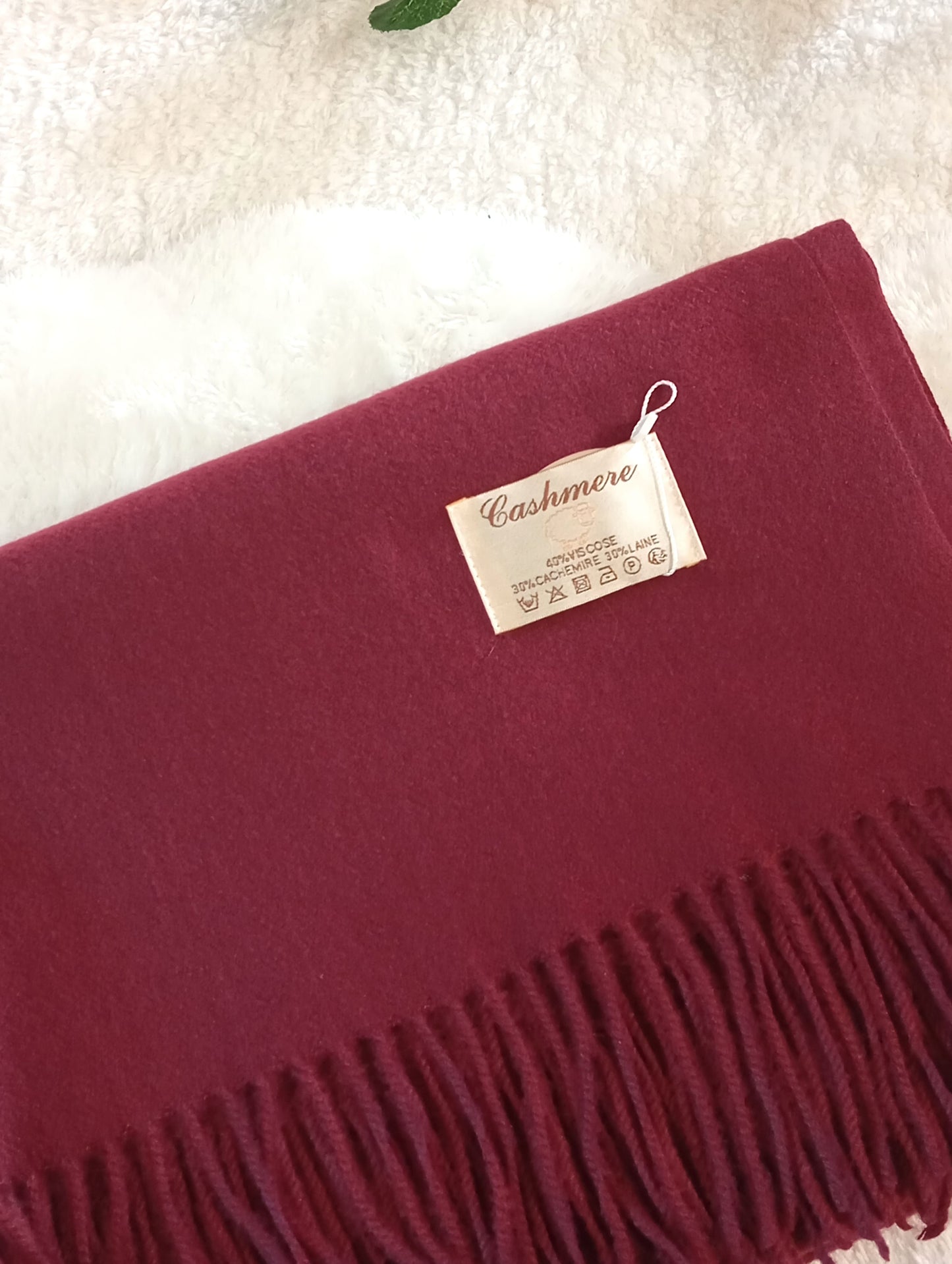 Étole cachemire lie de vin No.13 Paris Dressing - Écharpe bordeaux femme luxe