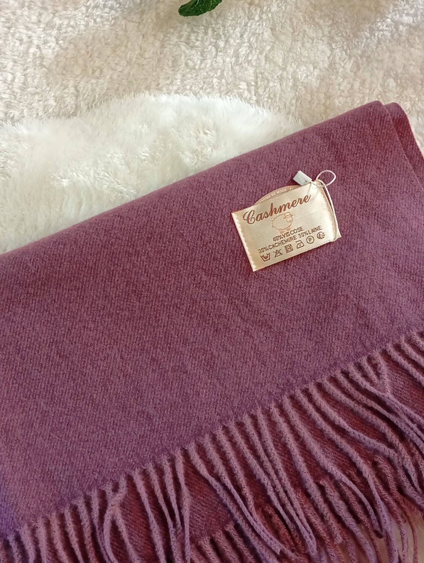 Étole cachemire violine No.16 Paris Dressing - Écharpe femme violet mauve