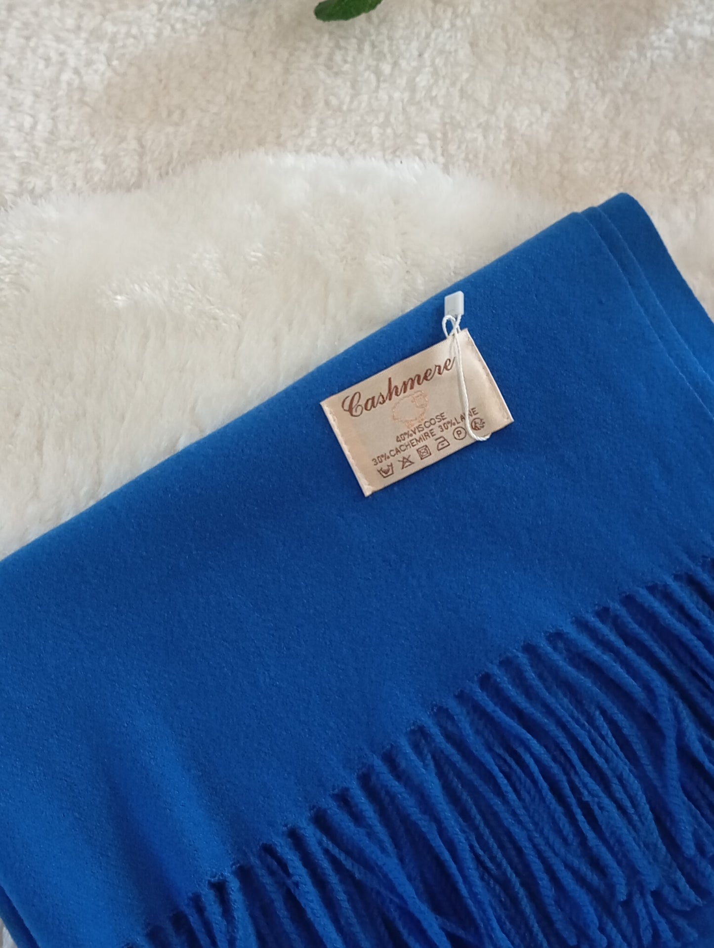 Étole cachemire royal No.26 Paris Dressing - Écharpe femme bleu roi éclatant