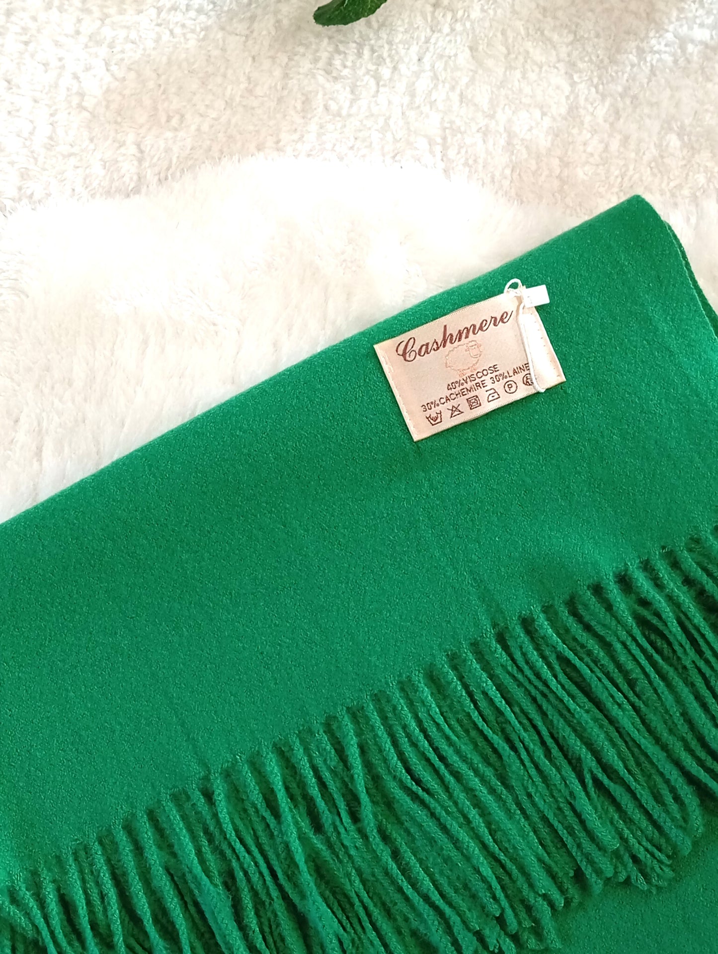 Étole cachemire jolly green No.27 Paris Dressing - Écharpe femme vert vif