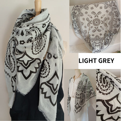 Grand Carré 120 cm Style Bandana Moderne – Motif Graphique Maorie Unisexe