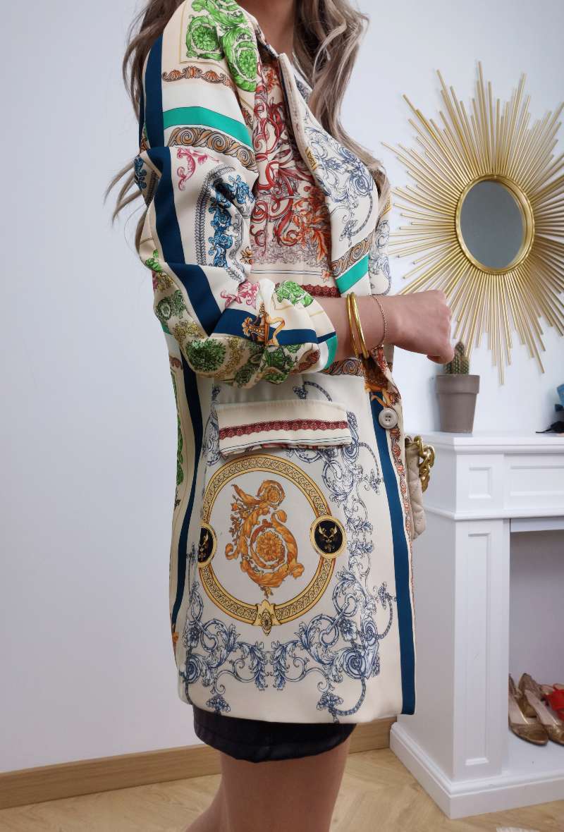 *Fabriqué en Italie* Veste ajustée à imprimé foulard