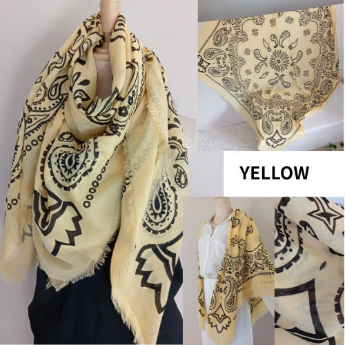 Grand Carré 120 cm Style Bandana Moderne – Motif Graphique Maorie Unisexe