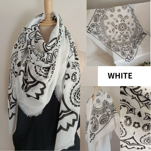 Grand Carré 120 cm Style Bandana Moderne – Motif Graphique Maorie Unisexe