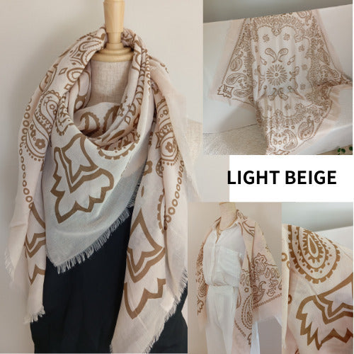 Grand Carré 120 cm Style Bandana Moderne – Motif Graphique Maorie Unisexe