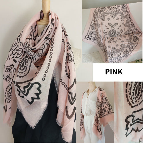 Grand Carré 120 cm Style Bandana Moderne – Motif Graphique Maorie Unisexe