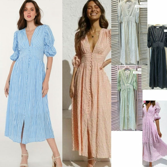 *PARIS* Robe bouffante transparente à boutons Vicky