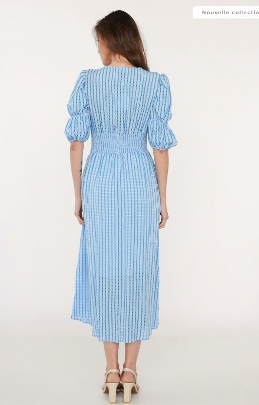 *PARIS* Robe bouffante transparente à boutons Vicky