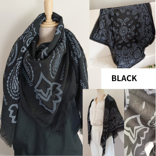Grand Carré 120 cm Style Bandana Moderne – Motif Graphique Maorie Unisexe