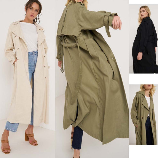 *Trench léger super long en coton et lin